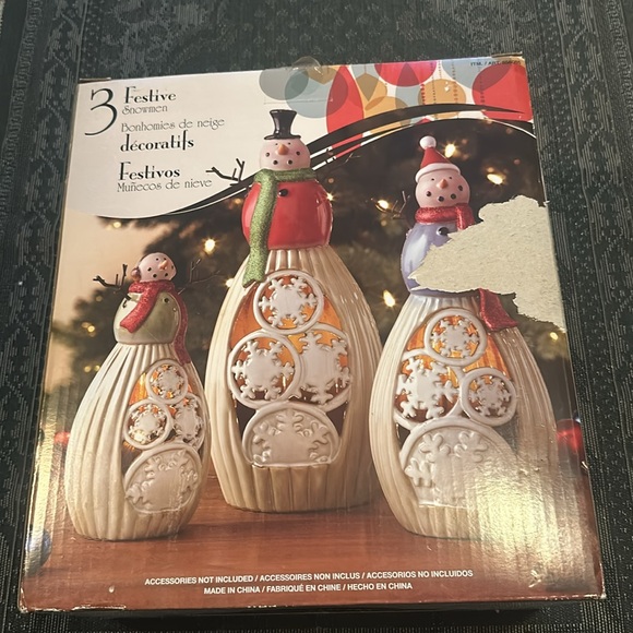 3 festive snowmen décoration - Picture 3 of 3